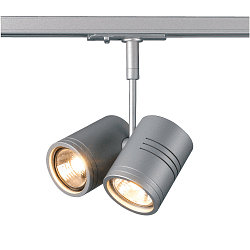 1-Projecteur monophas� BIMA 2 GU10 adaptateur monophas� inclus GU10, argent