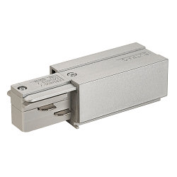 EUTRAC Feed-In for 3-Phase High voltage Track Earth left, Feed-In 1, silver grey