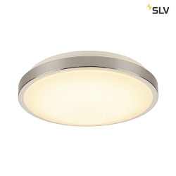 LED Ceiling luminaire MARONA with corona-effects, round,   30cm / H 8.6cm, 15W 3000K 1200lm 120, dimmable, alu brushed