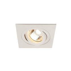 Lumi�re encastr�e PIREQ QPAR51 SQUARE DOWNLIGHT pivotant, rotatif GU10 IP20, blanc mat gradable