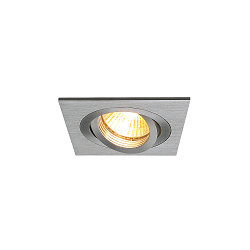 Lumi�re encastr�e PIREQ QPAR51 SQUARE DOWNLIGHT pivotant, rotatif GU10 IP20, aluminium bross� gradable