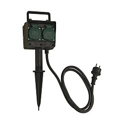 Garden energy pack, 4-fold, IP44 with 1, 4m leading connection and protective contact plug