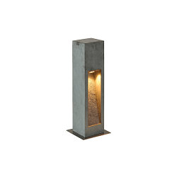 Lampadaire d�ext�rieur ARROCK STONE 50 COB angulaire, court LED IP55, gris basalte, acier inoxydable 