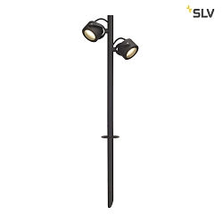 Outdoor Spike luminaire SITRA 360 SPIKE, 2-heads, 67cm, IP44, 2x GX53, swivelling 90, rotatable, with cable, anthracite