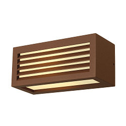 Luminaire mural BOX-L � 1 flamme, angulaire E27 IP44, rouille gradable