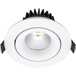 recessed luminaire VELIA TILT round IP44, white matt dimmable 13W 850lm 1800|3000K