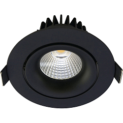 recessed luminaire VELIA TILT round IP44, black matt dimmable 11W 740lm 3000K