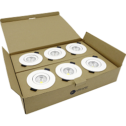 recessed luminaire VELIA round, set of 6 IP54, white matt  7W 850lm 1800|3000K