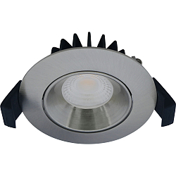 recessed luminaire VELIA LOW PROFILE round IP44, brushed aluminium dimmable 5,5W 340lm 4000K