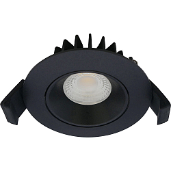 recessed luminaire VELIA LOW PROFILE round IP44, black matt dimmable 5,5W 340lm 4000K