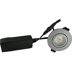 recessed luminaire LOW PROFILE round IP54, grey dimmable 6W 450lm 2700K