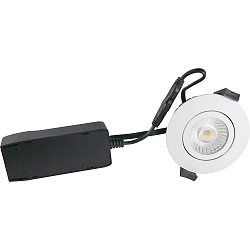 recessed luminaire LOW PROFILE round IP54, white matt dimmable 6W 470lm 3000K