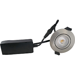 recessed luminaire LOW PROFILE round IP54, brushed aluminium dimmable 6W 510lm 4000K