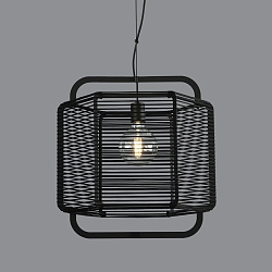 Luminaire à suspension CORDA 50 E27 IP20, noir  