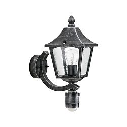 Luminaire mural d'extérieur TYPE NO 1822 haut, avec détecteur de mouvement E27 44, noir  gradable