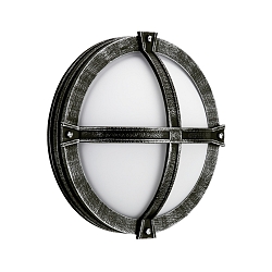 Outdoor Wall / Ceiling luminaire Type No. 6230, round, Ø 28cm, IP44,E27 QA55 max. 57W,cast alu acrylic glass, black-silver