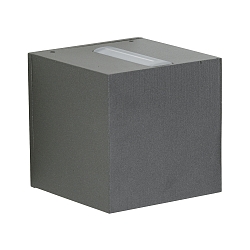 LED Outdoor Wall spot Type No. 2371 - 2-sided, tight/wide, square, IP44, 230V AC/DC, 2x 3W 3000K 330lm, anthracite