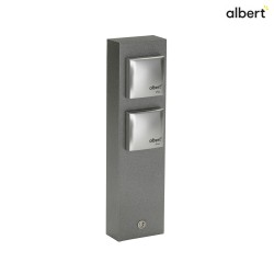 Outdoor Socket column 2-way, IP44, without switching function, C/F, German socket, anthracite / silver