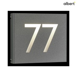 illuminated house number TYPE NO 6004 1-digit, 2-digits IP44, anthracite, opal dimmable