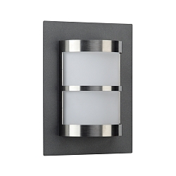 Luminaire mural d'extérieur TYPE NO 6224 semi-circulaire E27 44, anthrazit, acier inoxydable, opale gradable