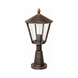 Luminaire en forme de borne TYPE NO 0529 E27 44, marron, laiton satiné gradable