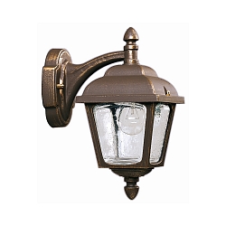 Luminaire mural d'extérieur TYPE NO 1813 Bas, angulaire E27 44, marron, laiton satiné gradable