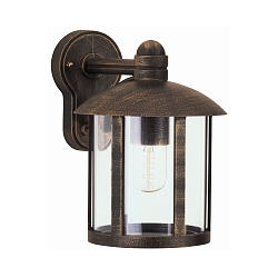 Luminaire mural d'extérieur TYPE NO 1835 Bas, cylindrique E27 44, marron, laiton satiné gradable