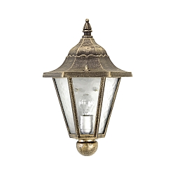 Outdoor Wall luminaire Country style Type No. 3229, half round, direct mounting, IP23, E27 QA55 57W,cast alu, brown brass