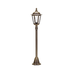 Luminaire d'allées TYPE NO 4142 à 1 flamme, angulaire E27 23, marron, laiton satiné gradable