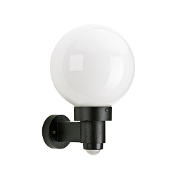 Luminaire mural d'extérieur TYPE NO 0257 rond, avec détecteur de mouvement E27 44, noir  gradable