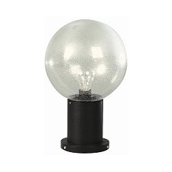 Pedestal luminaier Type No. 0503 with glass ball Ø 25cm, E27, black matt / crystal glass