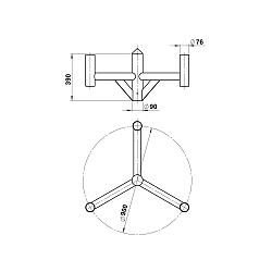 Fixation du m�t TYPE NO 1010 noir mat