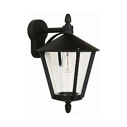 Luminaire mural d'extérieur TYPE NO 1816 Bas, angulaire E27 44, noir mat gradable