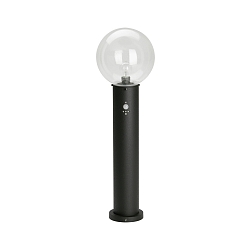 Borne d'�clairage TYPE NO 2012 rond, avec d�tecteur de mouvement E27 44, noir mat gradable