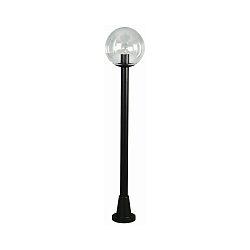 Path light Type No. 2053, Ø 25cm, height 125cm, IP44, E27 A65 max.150W, clear ball, black matt
