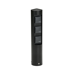 Colonne de prises TYPE NO 2102 3 fois, sans fonction de commutation noir mat