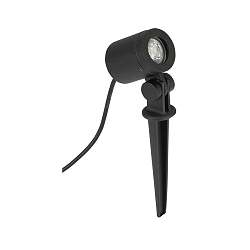 Lampe � broche TYPE NO 2197 / 21�-40� avec prise de courant, inclinable, incassable, focalisable GU10 IP54, noir mat