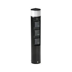 Colonne lumineuse � douille TYPE NO 2202 3 fois, rond, sans fonction de commutation, noir mat