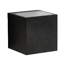LED Outdoor Wall Spot Type No. 2372 - 2-sided, wide/wide, square, IP44, 230V AC/DC, 2x 3W 3000K 330lm, glass, black