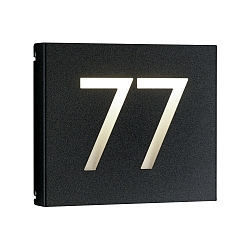 Num�ro de maison lumineux TYPE NO 6004 1 chiffre, 2 chiffres IP44, opale, noir  gradable