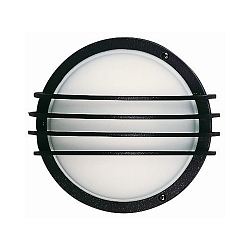 Outdoor Wall and Ceiling luminaire Type No. 6047, IP44, Ø 25.5cm, E27 QA55 max. 57W, black matt / opal glass