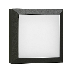 Applique et plafonnier TYPE NO 6560 petit, carré, dimmable, résistant aux chocs 54, noir mat gradable