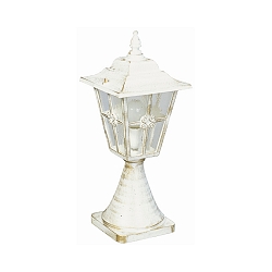 Luminaire en forme de borne TYPE NO 0532 angulaire E27 23, or, blanche gradable