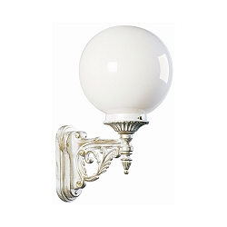 Luminaire mural d'ext�rieur TYPE NO 0609 rond E27 44, or, blanche gradable