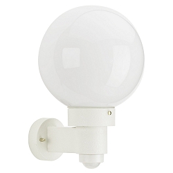 Luminaire mural d'extérieur TYPE NO 0257 rond, avec détecteur de mouvement E27 44, blanche gradable