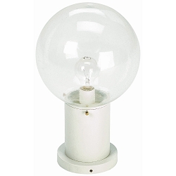 Pedestal luminaire Type No. 0503 with glass ball Ø 25cm, E27, white / clear glass