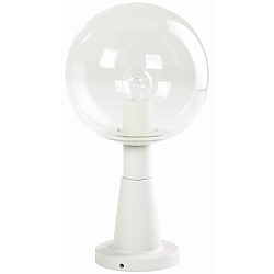 Pedestal luminaire Type No. 0538, with glass ball Ø 25cm, E27, white / clear glass