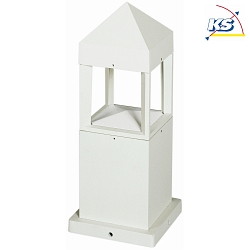 Outdoor Pedestal luminaire Type No. 0599, IP44, 37cm, 12W 3000K 1200lm, direct / indirect, dimmble, cast alu / clear, white
