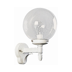 Outdoor Wall luminaire Type No. 0698, ball-Ø 20cm, E27, cast alu / bubble glass clear, white