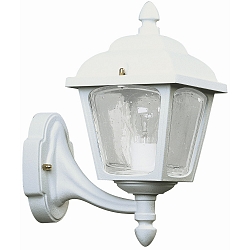 Outdoor Wall luminaire Country style double dome square, Type No. 1812, standing on wall bracket, IP44, E27, cast alu, white